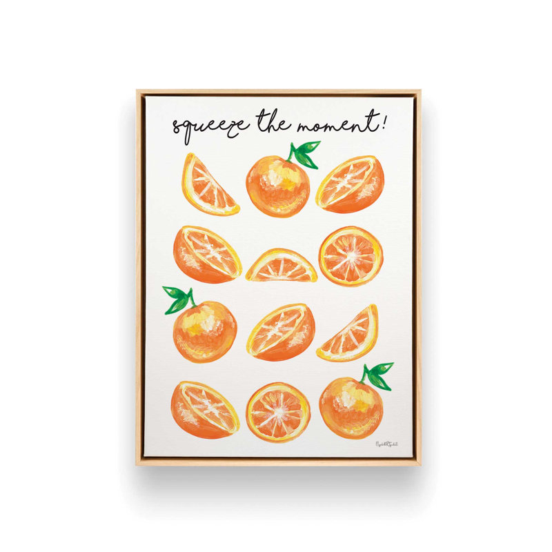«Squeeze the Moment» par Elizabeth Tyndall, reproduction d'art, L 12 po x H 16 po, Tanné, Toile avec cadre