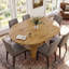 Table de salle à manger ronde extensible de 43,3" à 60" avec rangement dissimulé et piètement en croix, pour 4 à 6 personnes-554918173