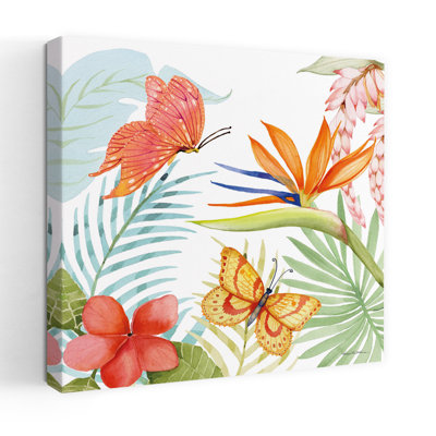 Trésors des tropiques, art abstrait, fougère papillon, fleur tropicale