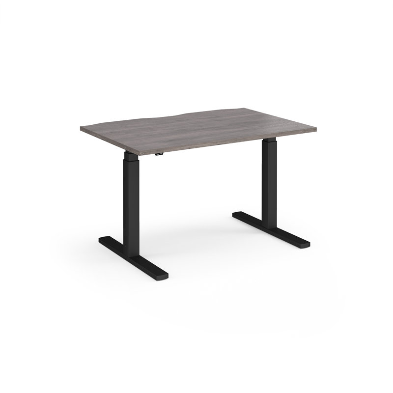 Copp Metal Base Computer Desk, Grey Oak/Black, 650cm H x 1200cm W x 800cm D
