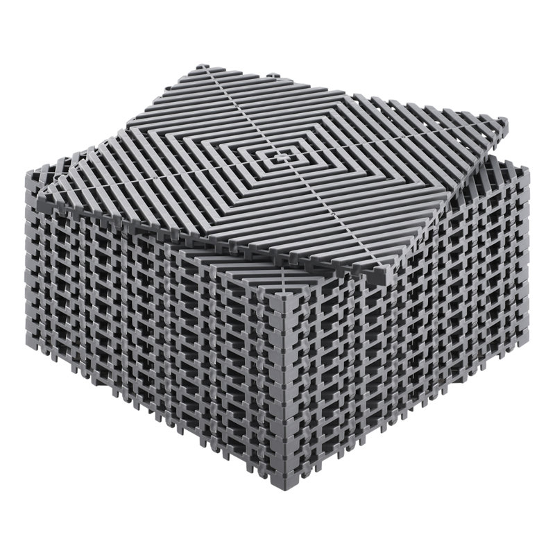 Tapis de drainage emboîtable, coussin modulaire emboîtable modulaire durable 12 po x 12 po PP, Gris