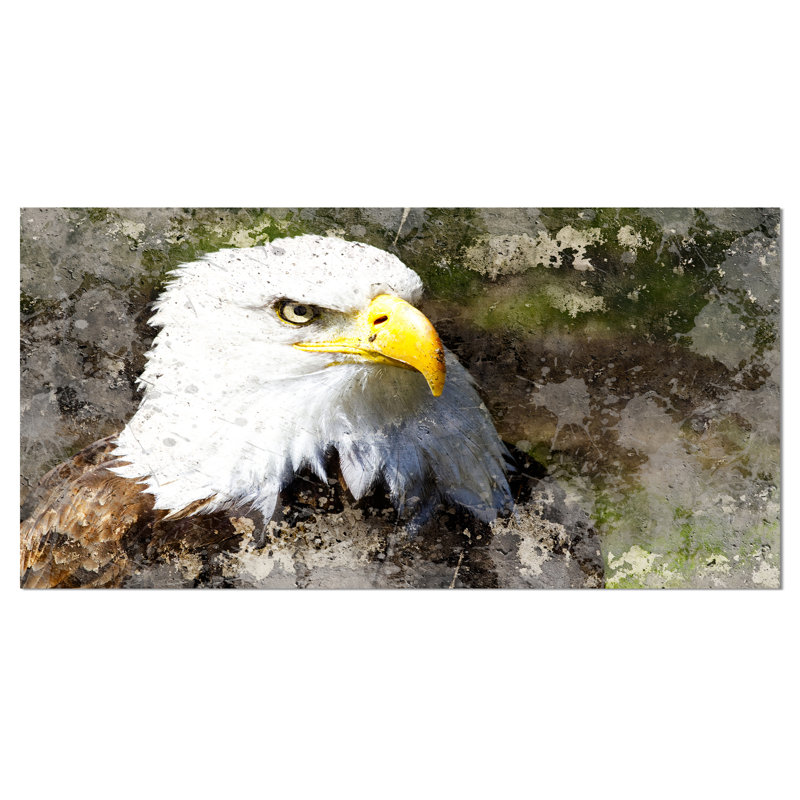 «Eagle Head with Textures», impression sur toile, H 16 po x l 32 po x P 1 po