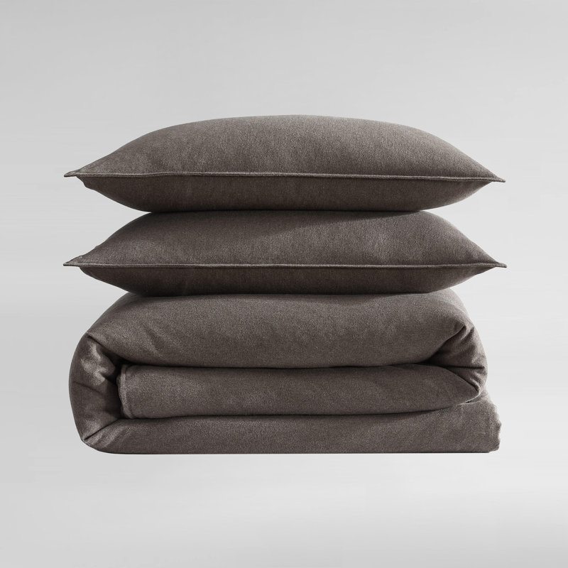 Melange 100% Cotton Standard Comforter Set, Chocolate Brown, Queen Comforter + 2 Standard Pillowcases