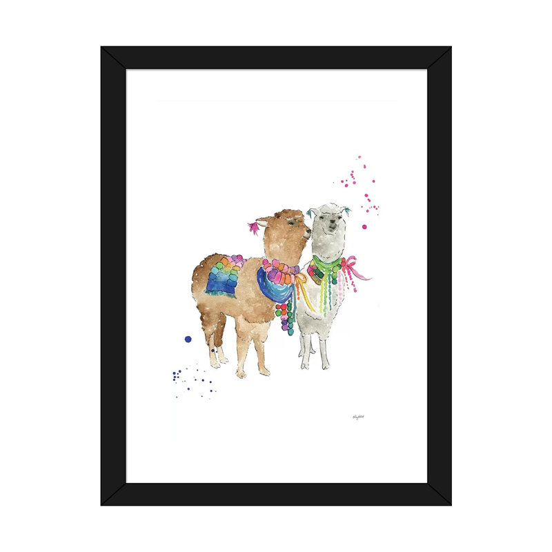 «Drama Llama» par Kelsey McNatt - reproduction d'art, Blanc, H 24 po x l 16 po x P 1 po, Papier encadré noir