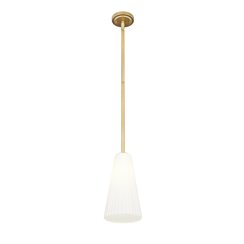 Luminaire suspendu moderne 1 lumière Tomy, H 58,75 po x l 7,25 po x P 7,25 po, Or