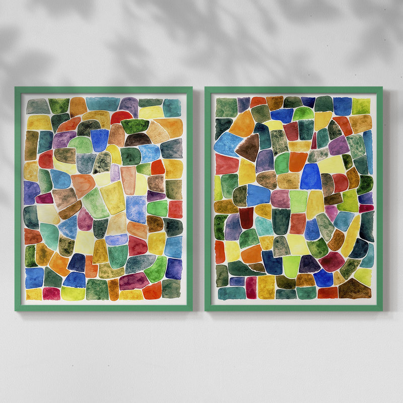 Colorful Walkways I-Premium Framed Print -Ready to Hang - No Nails Required - No Nails Required, Gray, 29" H x 46" W