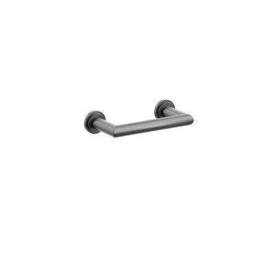 Emtek Modern Tubular Paper Holder - Pivoting Double Post w/ Step Disc Rosette