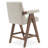 Brittnie 25.5" Full Back Walnut Wood Upholstered Counter Stool With Arms-1917701425