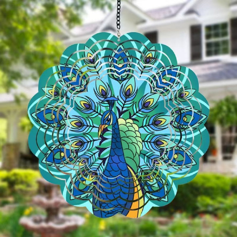 Carillon mandala, décor de jardin extérieur, attrape-vent Feng Shui pour bonne chance, ornement de Noël pour patio, cour