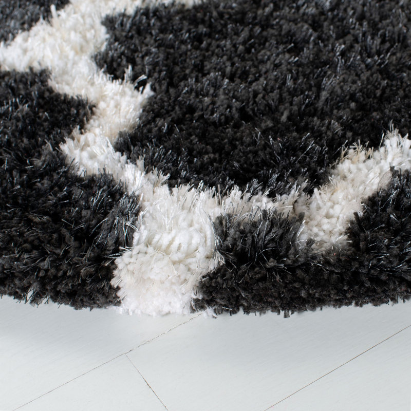 Barcelona Shag Hand Tufted Performance Geometric Rug, Runner 2'3" x 7'
