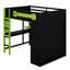 Lit mezzanine peu encombrant avec bureau intégré et garde-robe ouverte-37530825