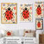 Art rétro, coccinelle, rétro, insectes et insectes-258251420-258251421