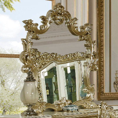 Miroir champagne orné à la main