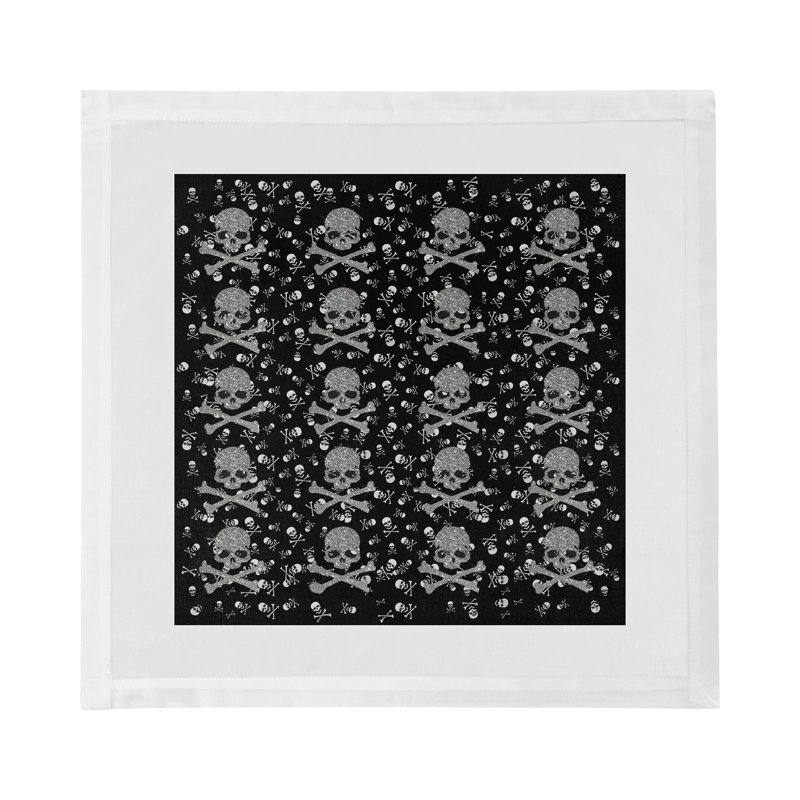 Crossbones Small Cotton Blend Square Napkins