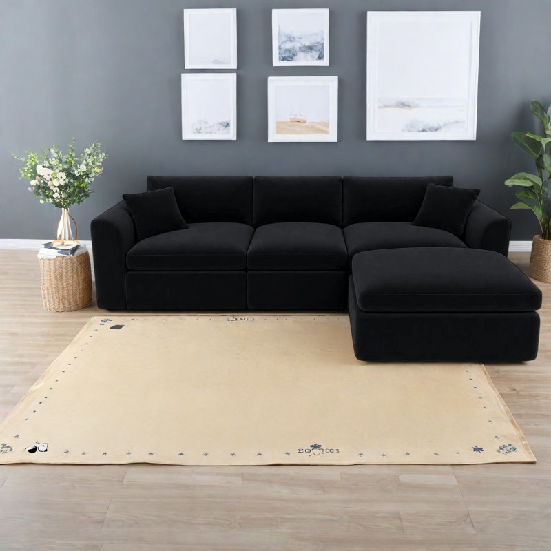 Canapé modulaire en mousse chenille sans assemblage