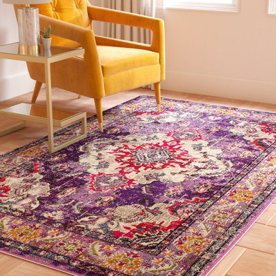 Almyra Oriental Violet/Fuchsia Area Rug