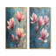 Magnolia en fleurs dans de doux pastels d'hiver impressionniste I - art mural floral 2 pièces-1824085719-1824085716