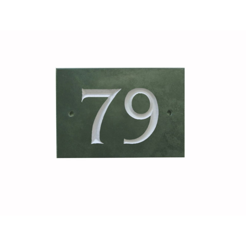 Odacia 10cm H Stone House Number, 79, Green
