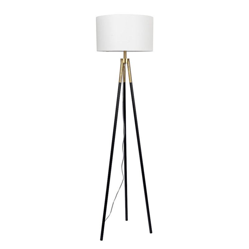 Lampe sur pied en laiton doré