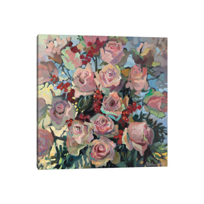 Pink Roses by Katharina Valeeva - Wrapped Canvas Painting