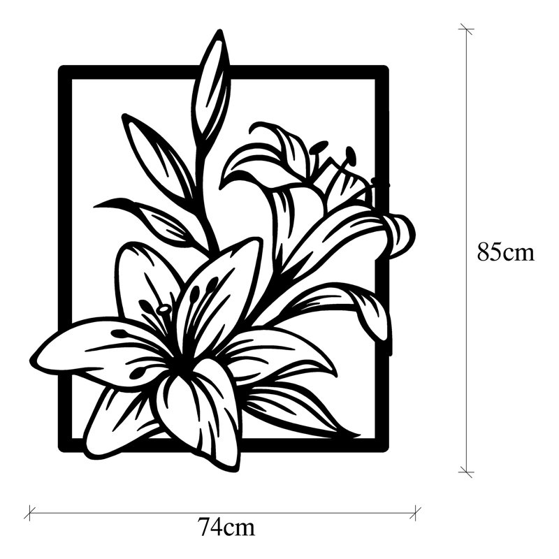 Decorative Metal Wall Accessory, Black Finish, 29.1 x 33.5 inches | 100% Metal Construction, Thickness: 0.06 inches | Easy Wall Mounting, Stylish Home Decor for Living Room, Bedroom, or Office Spaces