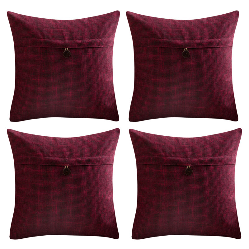  Coussin réversible, Bourgogne, H 18 po x l 18 po