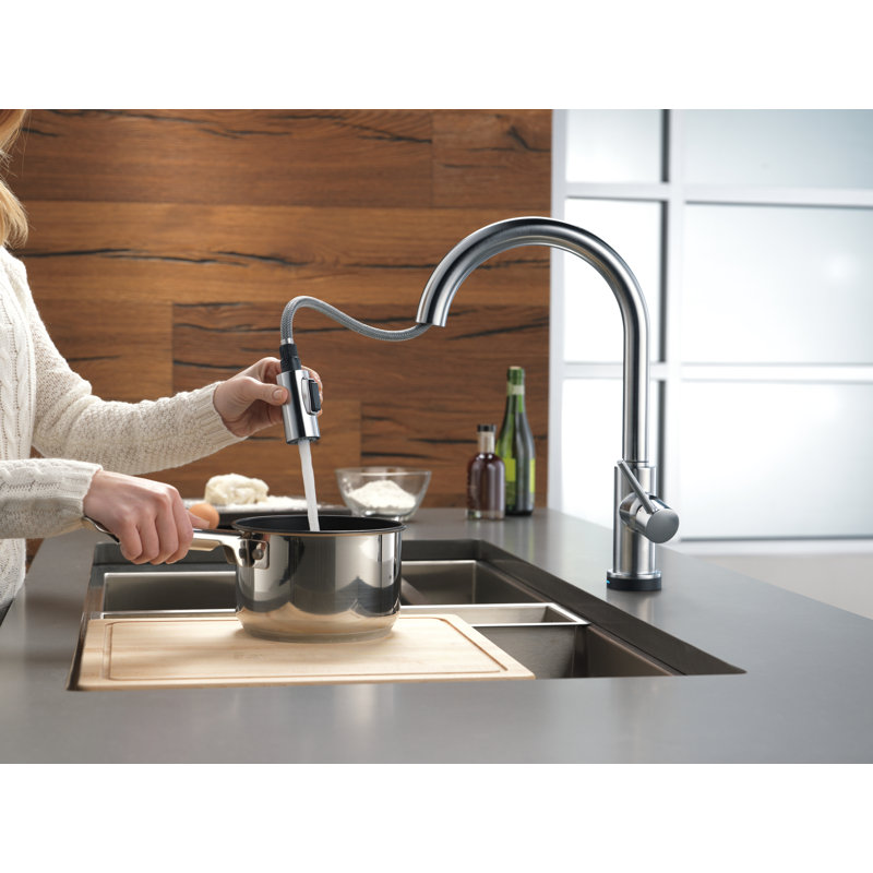 Robinet d'évier de cuisine à commande tactile avec pulvérisateur rétractable Trinsic, Acier arctique