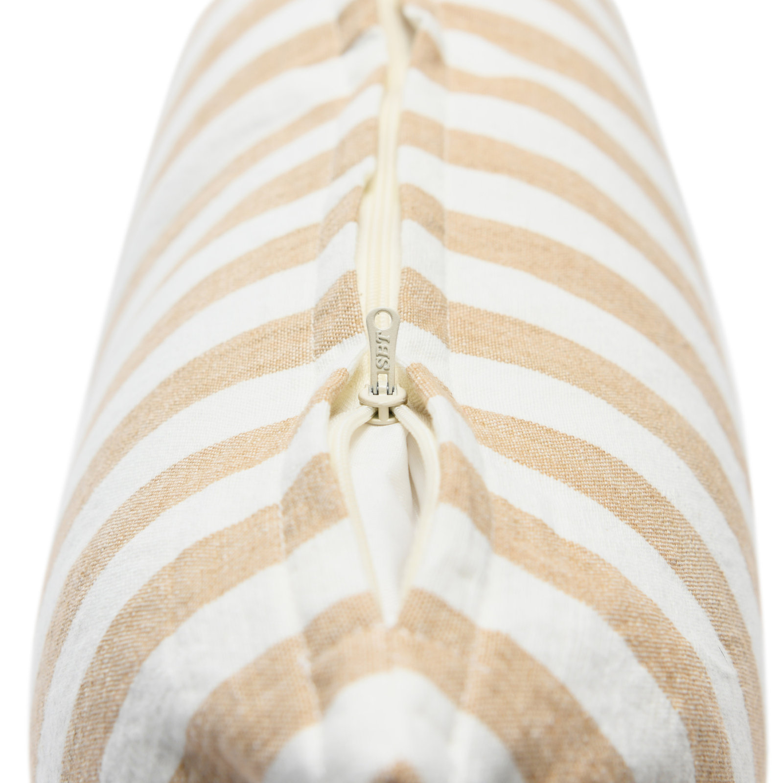 Maelle Cotton Lumbar Throw Pillow, Beige, Down Blend