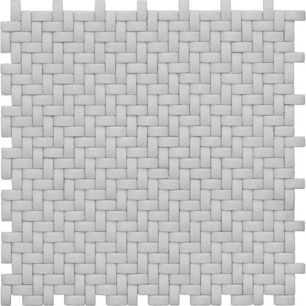 11.7" X 11.8" Glass Basketweave Mosaic Tile
