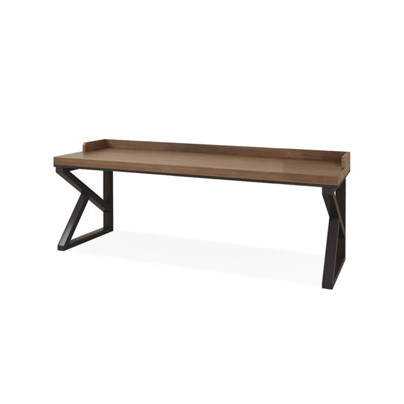 Black+Tan Rectangular Solid Wood desks, 29.53" H x 62.99" W x 23.62" D