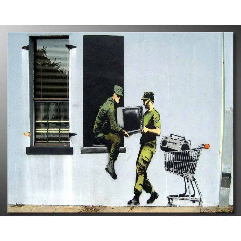 Banksy - Stretched On Wooden Frame Print on Canvas, 80cm L x 100cm W