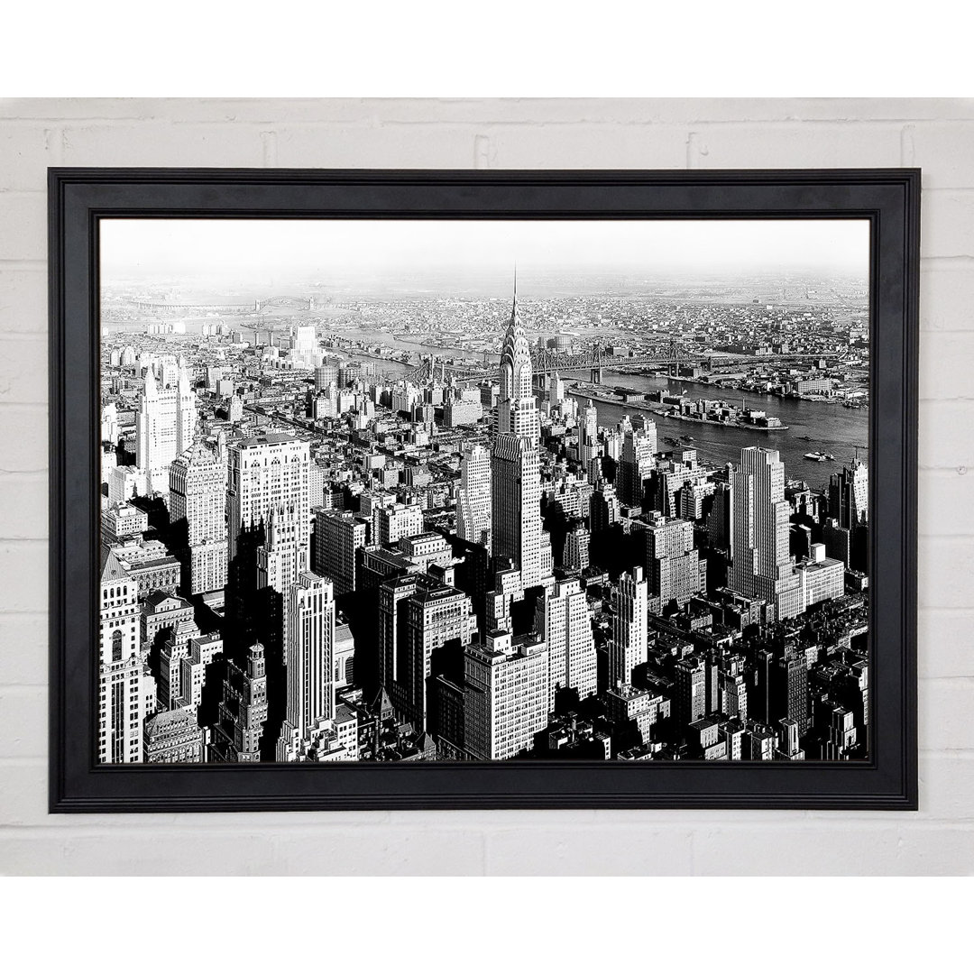 New York Retro B N W - Druck