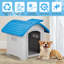 Niche pour chien en plastique bleu 28 po