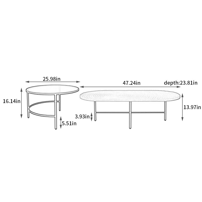 Table basse Simple Creative Ins Log