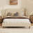 Archer Velvet Upholstered Platform Bed with Wingback Headboard & Wooden Legs