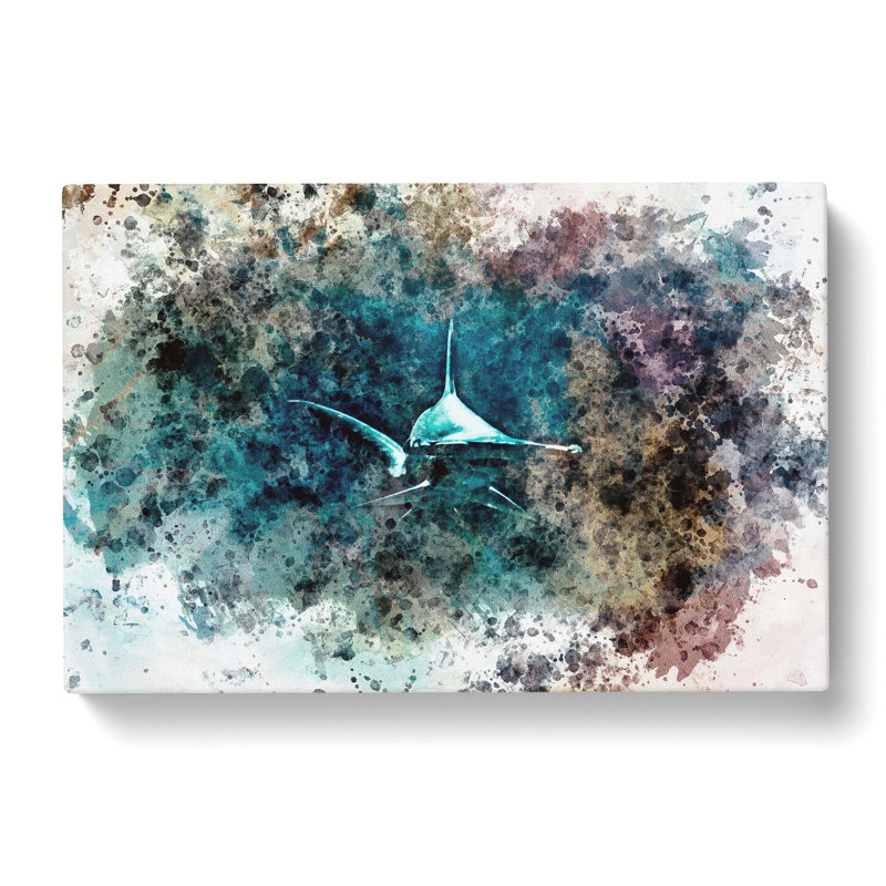 Hammerhead Shark In Abstract - Wrapped Canvas, 40cm H x 60cm W x 3cm D