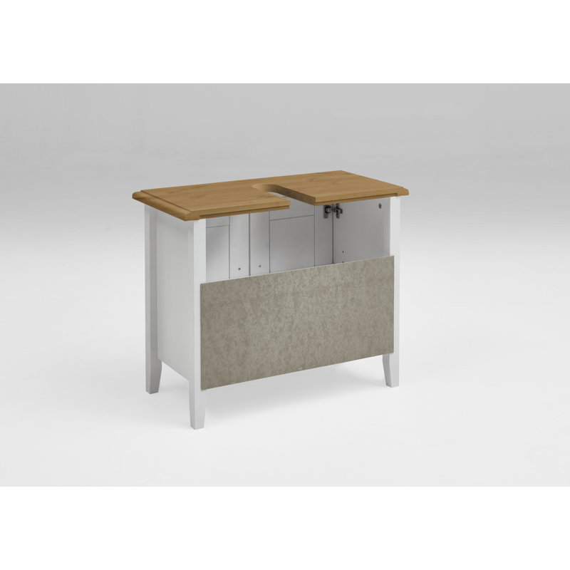 Mcgriff Bathroom Cabinet, White/Light Oak