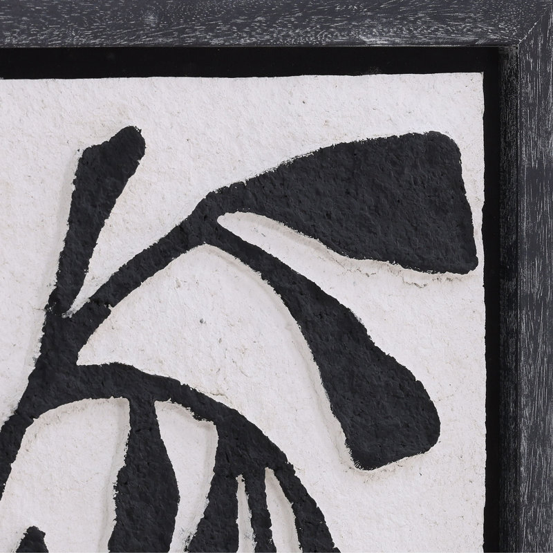 Rio Paper Mache Wall Art with Black Hardwood Frame