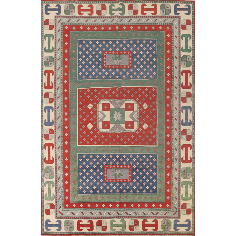 Geometric Kazak Oriental Area Rug 8x12