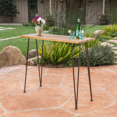 DENALI INDUSTRIAL WOOD AND METAL BAR TABLE