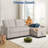 82-inch Sleeper Sofa, Upholstered Pull Out Sectional Sofa with Storage Chaise, L-Shaped Corner Reversible Sleeper Sectional Sofa-2127227171