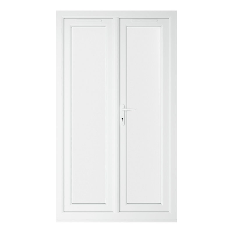Crystal uPVC White Clear French Door Left hand master 150mm Cill Included 1690mm x 2055mm Clear Glazing, 1290mm x 2090mm