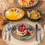 Service de table 24 pièces en céramique 24 pièces, service complet pour 6,6 motifs uniques, assiettes artistiques, bols et tasses, ensemble de divertissement