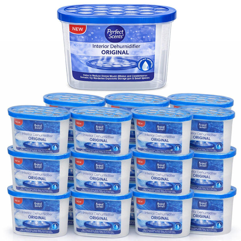 Home Moisture Absorber Original Vanilla Dehumidifier Tub Damp Condensation Mould Odour Control For Bedroom Bathroom Kitchen Wardrobe Basement (Pack Of 24)