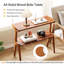 Table de bout en bois massif 27,56 po - Table d'appoint de ferme étroite avec tablette de rangement à 2 niveaux, table de chevet et table d'appoint