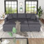 Canapé-lit modulaire avec rangement 87,44 po et 2 coussins décoratifs