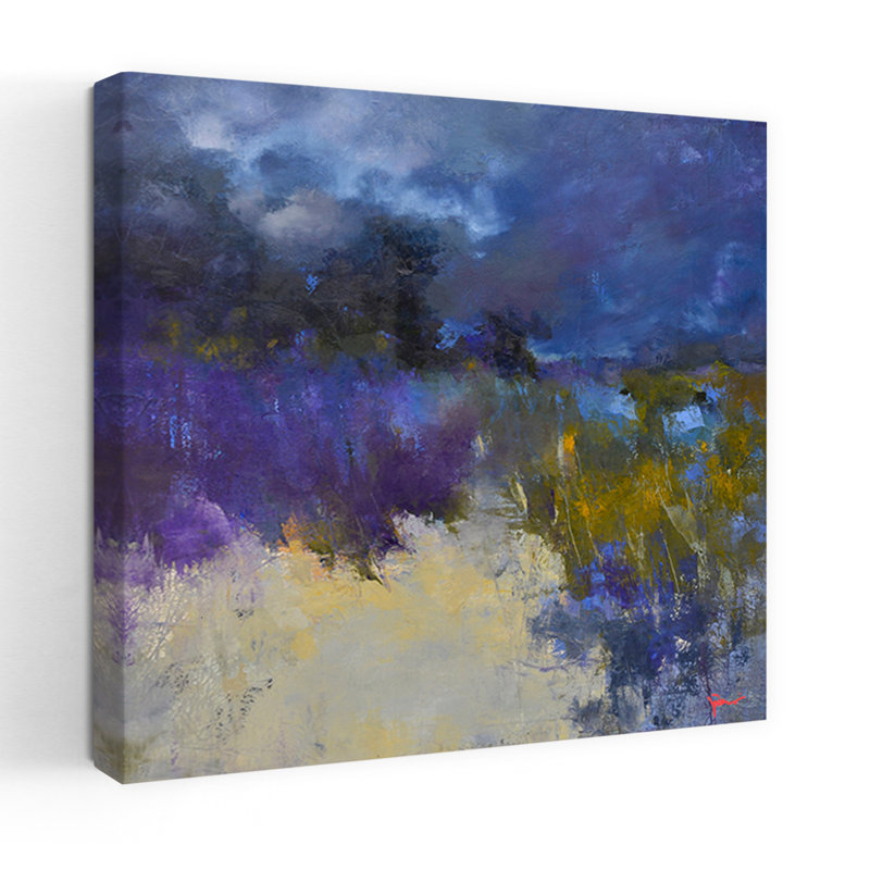 Clair de lune, silhouette, paysage contemporain contemporain, art, H 18 po x l 18 po