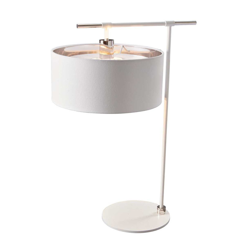 Santistevan Metal Desk Lamp, White/Polished Nickel