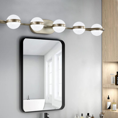 Dimmable LED Vanity Light with Globe Acrylic Shades