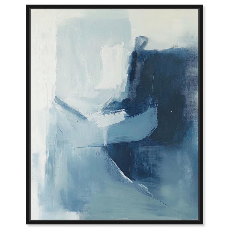 «Glacial Reflections I», toile par Art Remedy, H 21 po x l 17 po, Cadre flottant noir